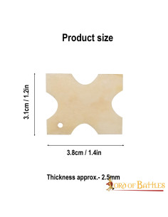 Tavoletta decorativa in osso (3,8 x 3,1 cm) 2