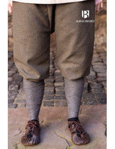 Pantaloni vichinghi Tilda a spina di pesce, grigio oliva