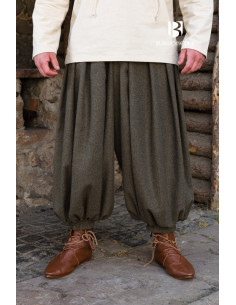 Pantaloni a gamba larga Rus Borys, grigio oliva