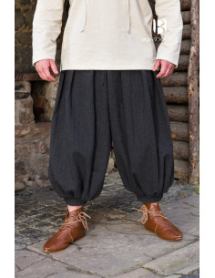 Pantaloni a gamba larga Rus Borys, Nero-Grigio