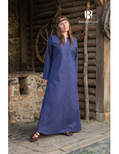 Abito lungo medievale modello Rus Marzena, Blu scuro