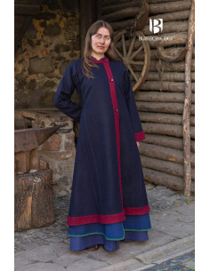 Cappotto medievale modello Rus Kseniya, Blu-Rosso
