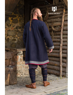 Cappotto medievale modello Rus Kosma, Grigio Scuro-Rosso 2