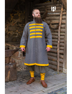 Cappotto medievale modello Rus Bartosz, Grigio Scuro-Giallo