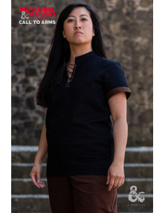 Camicia medievale Rogue, nero-marrone