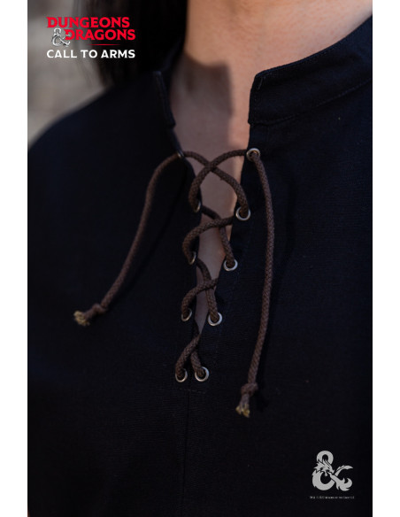 Camicia medievale Rogue, nero-marrone