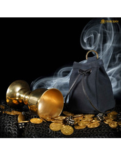 Borsa LARP medievale in pelle (12,7 x 10,1 cm.)