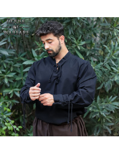 Camicia medievale in cotone modello Luigi, nera