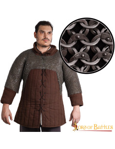 Cotta di maglia corta, anello piatto rivettato e alternato