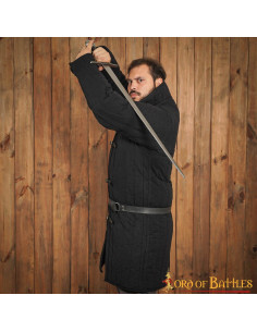 Gambeson medievale imbottito in cotone tipo 10, nero 2