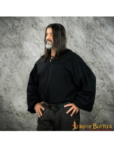 Camicia medievale in cotone modello Usna, nera 2