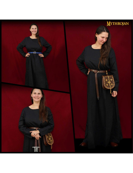 Abito lungo medievale X-XV secolo, nero
