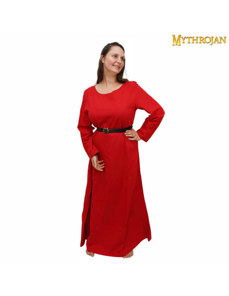 Abito lungo medievale X-XV secolo, rosso