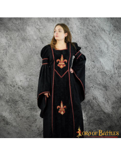 Abito medievale con disegno giglio, modello Blanca