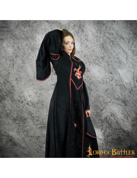 Abito medievale con disegno giglio,...