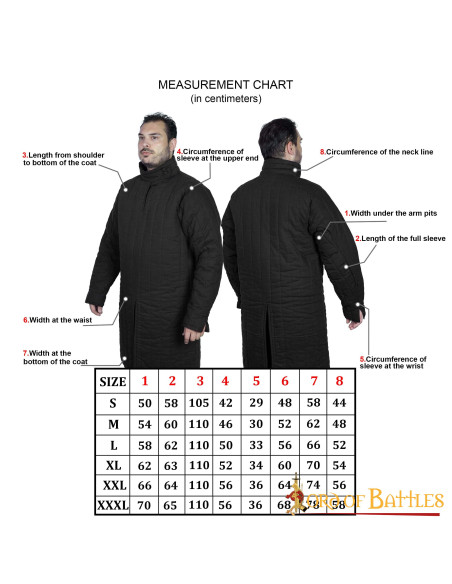 Gambeson medievale imbottito tipo 8...