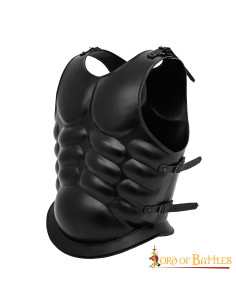 Corazza romana in acciaio annerito con cinghie