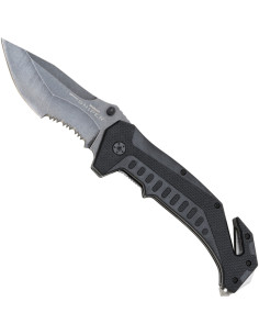 Coltello da salvataggio seghettato da cecchino Black Field