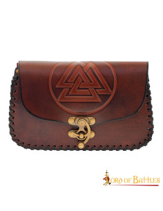 Marsupio vichingo in pelle modello Valknut