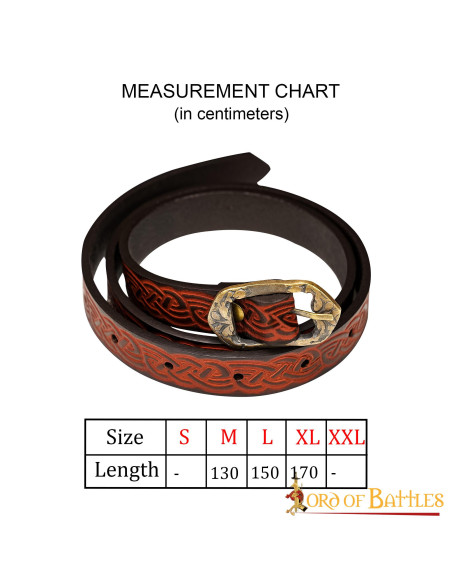 Cintura medievale in pelle con nodi...