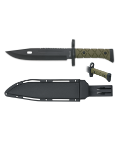 Coltello tattico marca Albainox verde - nero (34 cm.)