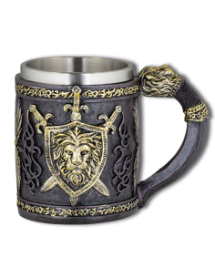 Scudo modello coppa in resina fantasy con leone