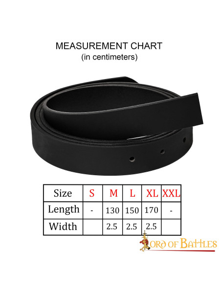 Cintura medievale in pelle nera senza...