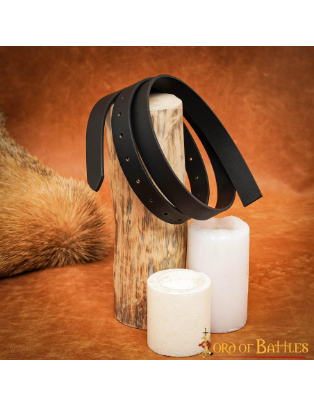 Cintura medievale in pelle nera senza...