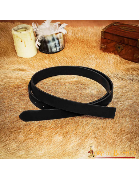 Cintura medievale in pelle nera senza...