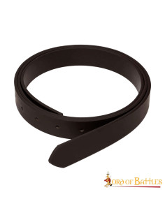 Cintura medievale in pelle marrone senza fibbia, (2,5 cm.)