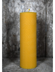 Candela a colonna in cera d'api, 14 ore. (15x4 cm.)