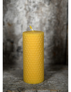 Candela a colonna in cera d'api, 6 ore. (10x4 cm.)