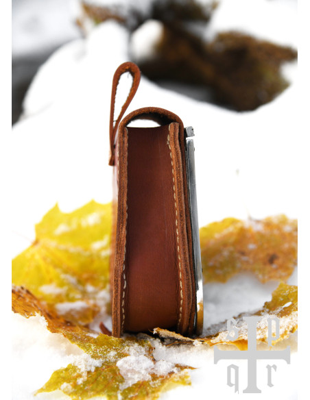 Borsa medievale in pelle marrone con...