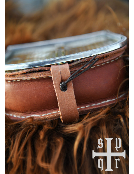 Borsa medievale in pelle marrone con...