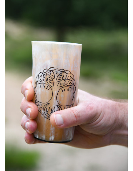 Tazza in corno vichingo Yggdrasil...