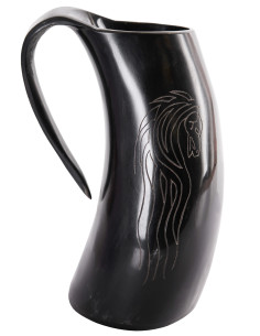 Boccale di birra vichingo cavalli in corno (650-800 ml.)