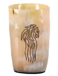 Bicchiere cavallo vichingo in corno di bufalo (150-250 ml.)
