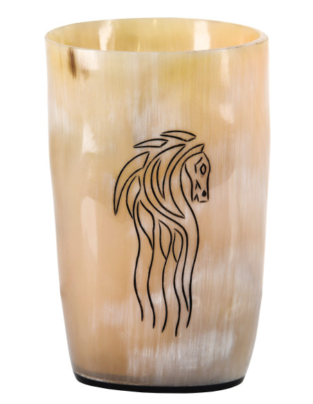 Bicchiere cavallo vichingo in corno...