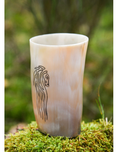 Bicchiere cavallo vichingo in corno...