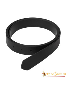 Cintura medievale in pelle nera senza fibbia, (2,9 cm.)