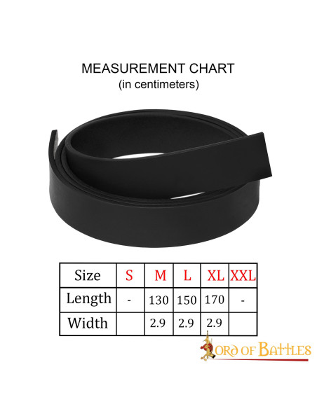 Cintura medievale in pelle nera senza...