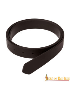 Cintura medievale in pelle marrone senza fibbia, (2,9 cm.)