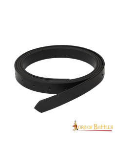 Cintura medievale in pelle nera senza fibbia, (1,9 cm.)