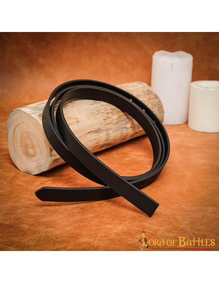 Cintura medievale in pelle nera senza...