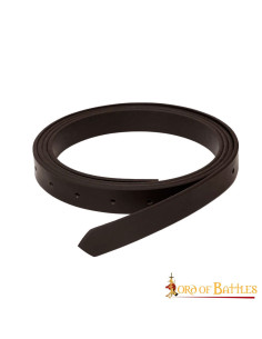 Cintura medievale in pelle marrone senza fibbia, (1,9 cm.)