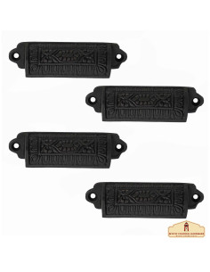 Set di 4 maniglie per cassetti medievali (9,3x2,2 cm.)