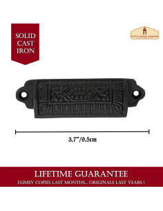 Set di 4 maniglie per cassetti medievali (9,3x2,2 cm.) 2