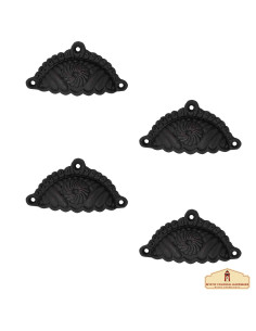 Set di 4 maniglie per cassetti medievali (9,6x5,4 cm.)