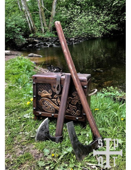 Ascia barbuta vichinga, forgiata a...