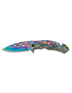 Coltello di sicurezza teschio-serpente arcobaleno